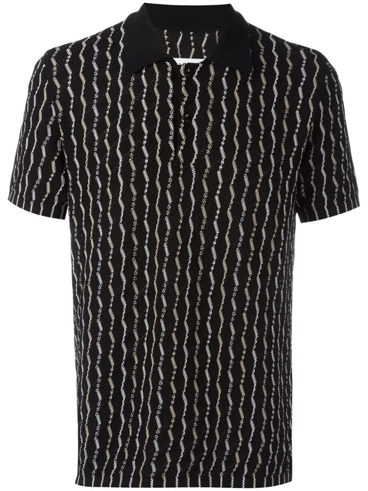 Maison Margiela Patterned Open Knit Polo Shirt - Multicolour
