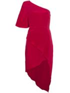 Haney Marta Crepe De Chine Asymmetric One Shoulder Dress - Red