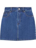 Burberry Deer Motif Japanese Denim Mini Skirt - Blue