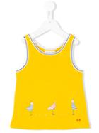 Rykiel Enfant Bird Print Tank Top, Girl's, Size: 8 Yrs, Yellow/orange