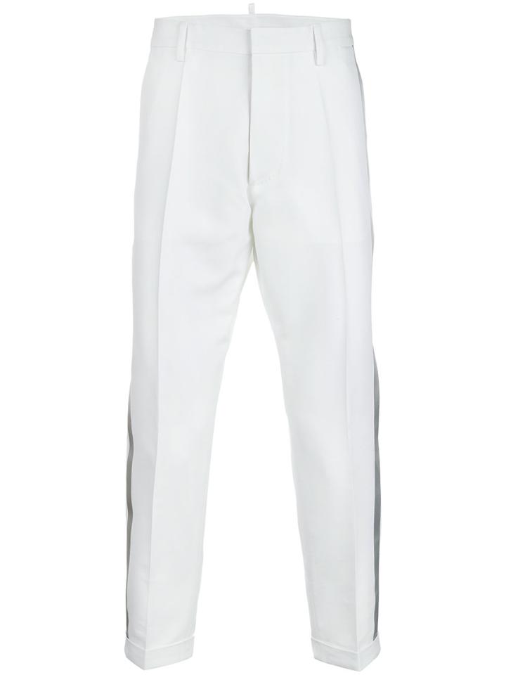 Dsquared2 Tailored Side-striped Trousers - White