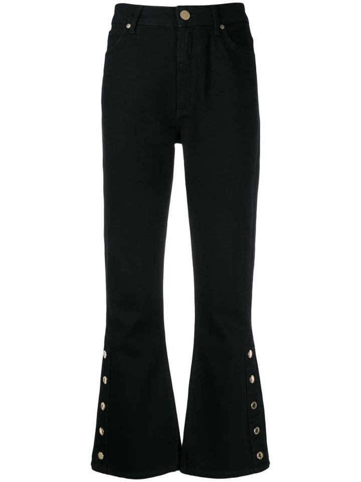 Sandro Paris Flared Snap Jeans - Black