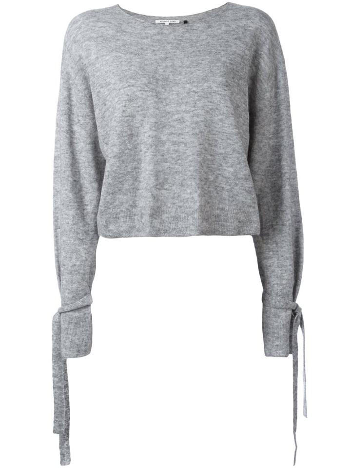 Helmut Lang Cuff Tie Jumper, Women's, Size: Medium, Grey, Wool/nylon