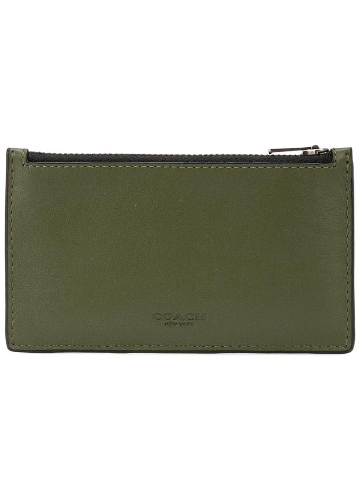 Coach Zip Card Case In Refined Calf - Black