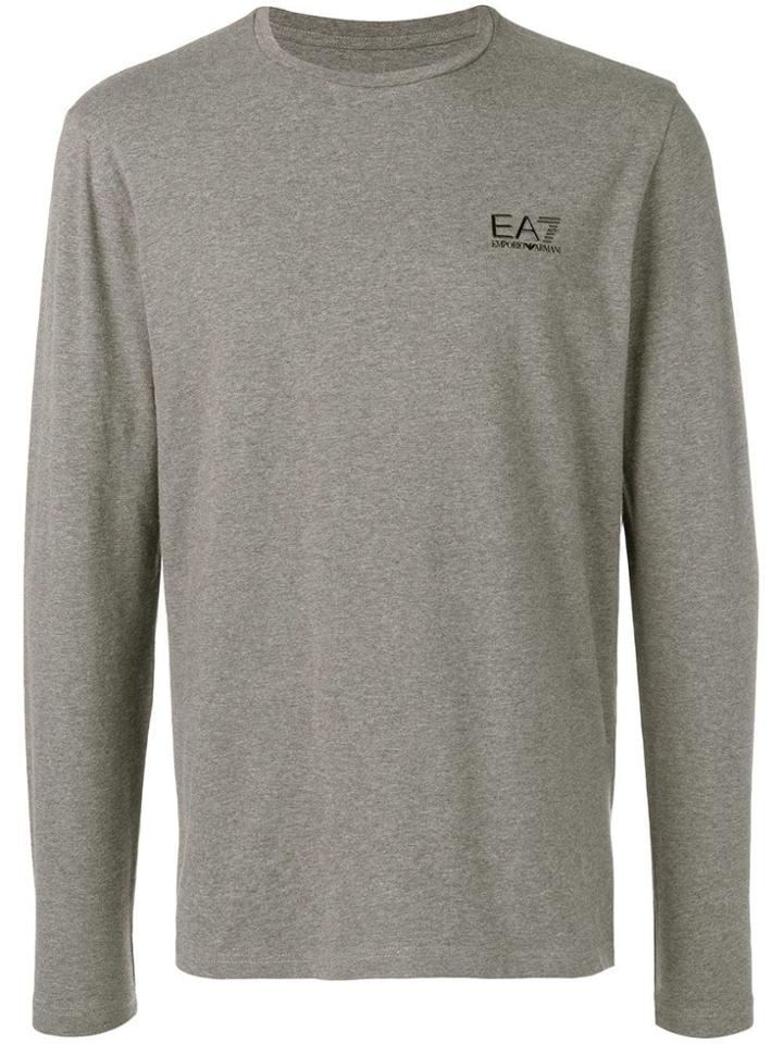 Ea7 Emporio Armani Logo Print Top - Grey