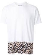 Marni Printed Front Hem T-shirt, Men's, Size: 48, White, Cotton