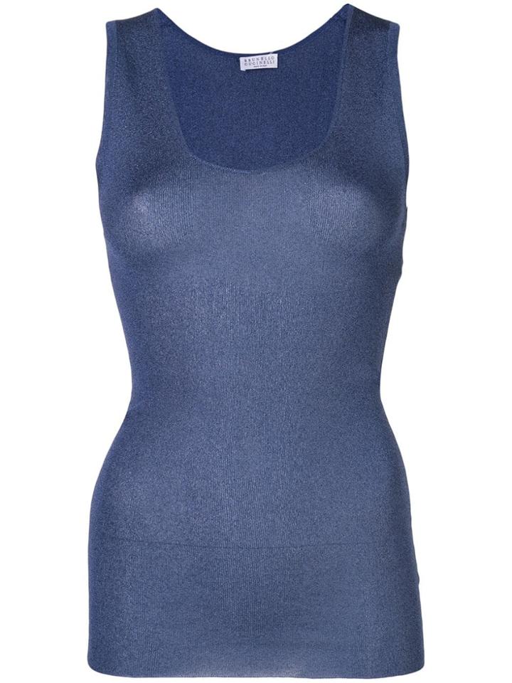 Brunello Cucinelli Knitted Tank Top - Blue