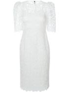Dolce & Gabbana Floral Lace Dress - White