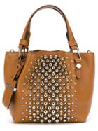 Tod S Micro Flower Tote, Women's, Brown, Leather/metal Other