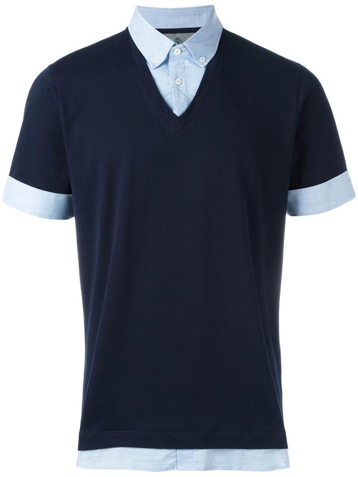 Brunello Cucinelli Layered T-shirt, Men's, Size: Xl, Blue, Cotton