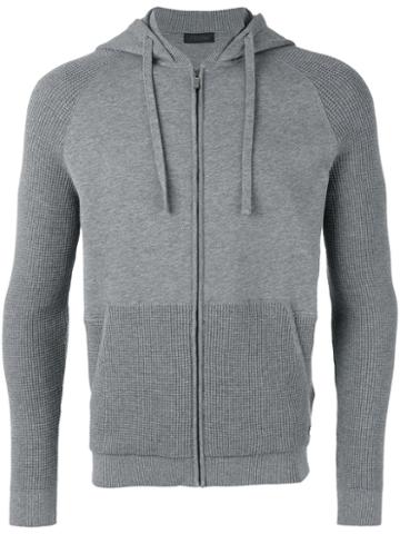 Z Zegna - Panelled Zipped Hoodie - Men - Cotton - L, Grey, Cotton