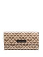 Emporio Armani Logo Monogram Print Wallet - Brown