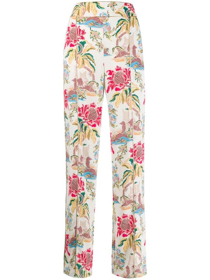 Peter Pilotto Floral Print Trousers - White