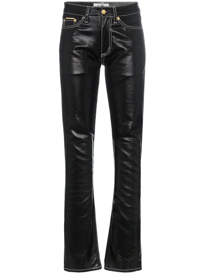 Eytys Mid-rise And Contrasting Stitch Cotton Jeans - Black