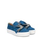 Florens Denim Crystal Sneakers - Blue