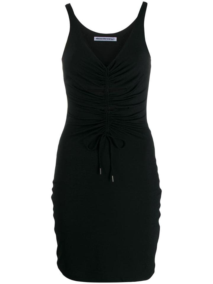 T By Alexander Wang Drawstring Mini Dress - Black
