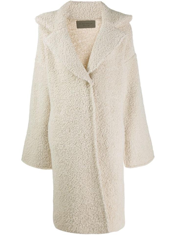 D.exterior Bouclé Cocoon Coat - White