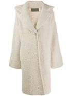 D.exterior Bouclé Cocoon Coat - White
