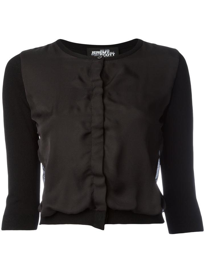 Jeremy Scott - Paneled Cardigan - Women - Polyamide/polyester/rayon - 42, Women's, Black, Polyamide/polyester/rayon