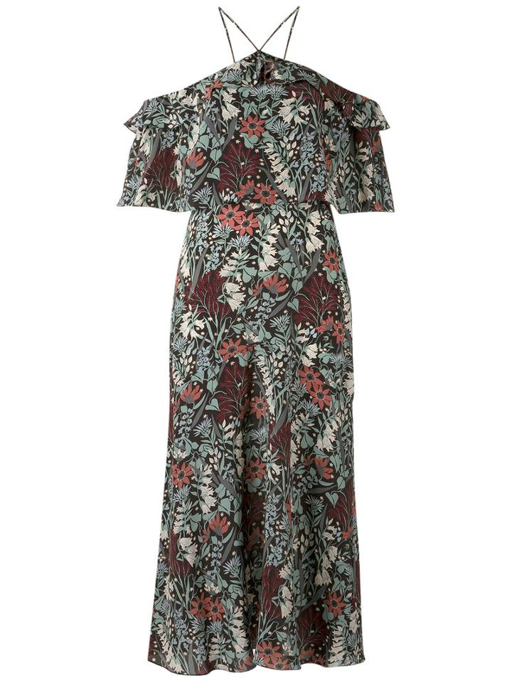Talie Nk Silk Floral Dress, Women's, Size: 38, Black, Silk