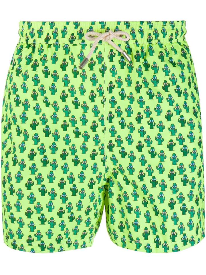 Mc2 Saint Barth Cactus Printed Swim Shorts - Yellow
