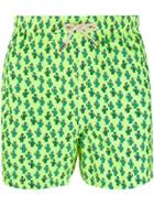 Mc2 Saint Barth Cactus Printed Swim Shorts - Yellow