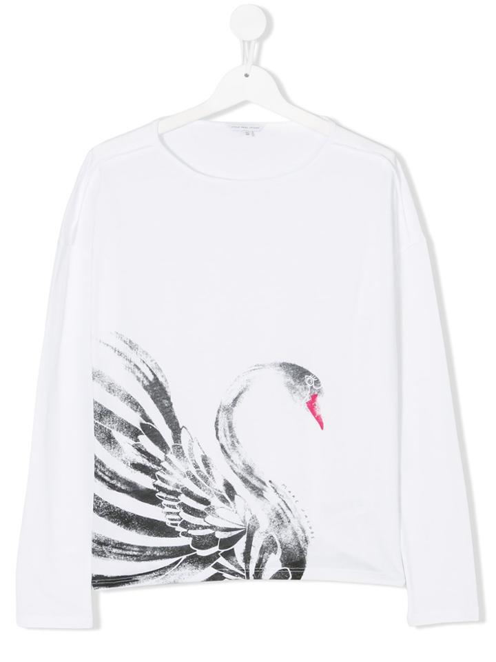 Little Marc Jacobs Teen Swan Print T-shirt - White