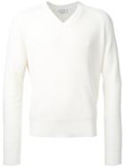 Lemaire Ribbed Detail Jumper, Men's, Size: Medium, White, Cotton