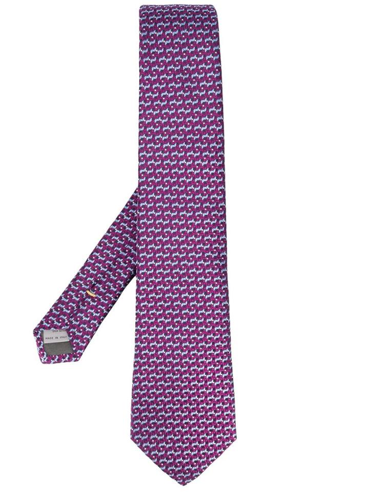 Canali Geometric Weave Tie - Pink