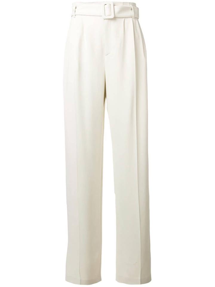 Off-white Belted Tapered Trousers