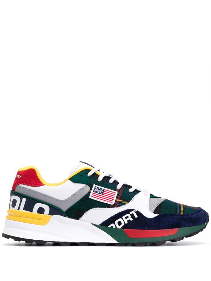 Polo Ralph Lauren Contrast Patch Colour Block Sneakers - Green