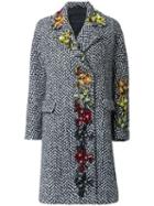 Ermanno Scervino Embellished Coat, Women's, Size: 38, Black, Polyester/polyamide/alpaca/wool