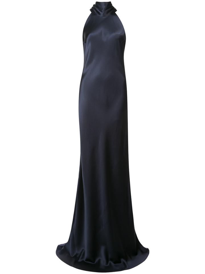 Galvan Satin Gown - Blue