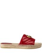Gucci Leather Espadrille Sandal - Red