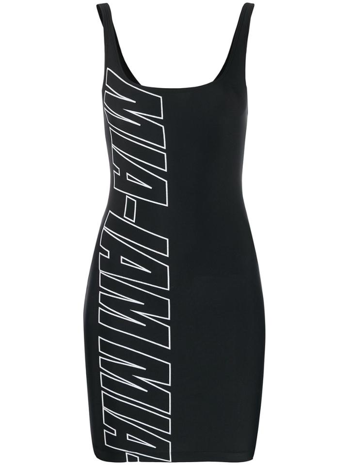 Mia-iam Printed Logo Short Dress - Black