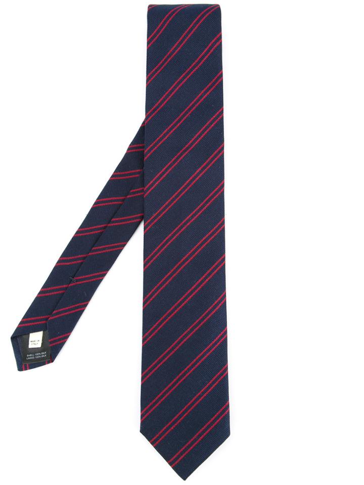 Kent & Curwen Striped Tie - Blue