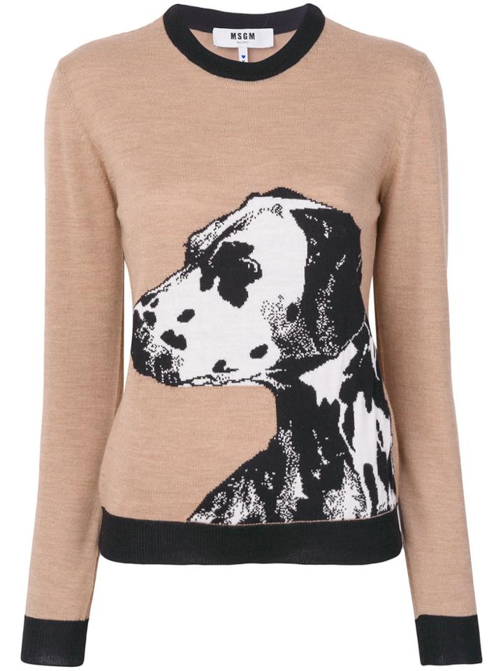 Msgm Dalmatian Intarsia Jumper - Nude & Neutrals