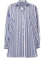 Marios Striped Poplin Shirt - Blue