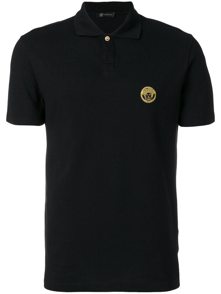 Versace - Embroidered Medusa T-shirt - Men - Cotton/spandex/elastane - L, Black, Cotton/spandex/elastane