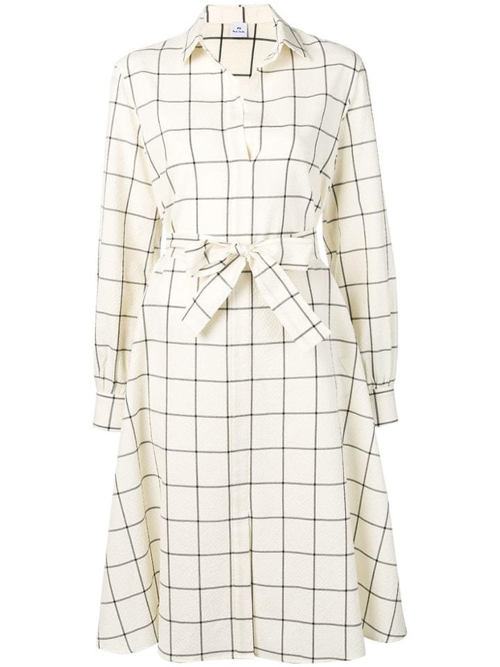 Ps Paul Smith Tie Waist Dress - White