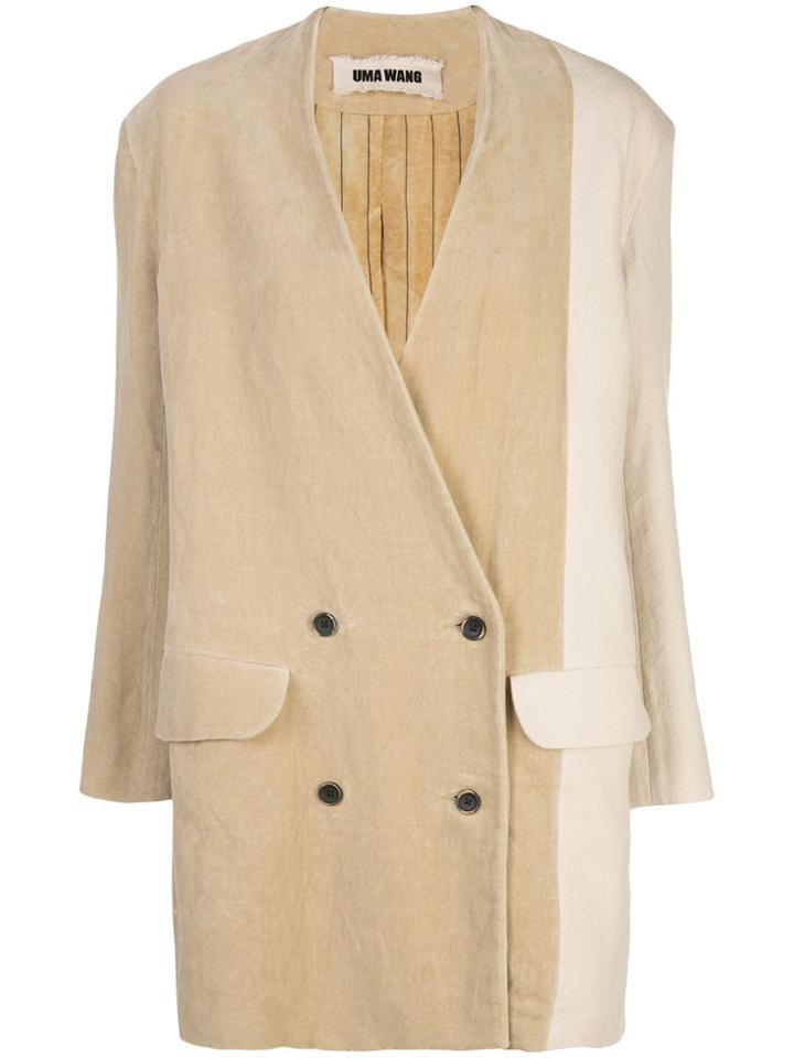 Uma Wang Oversized Double-breasted Blazer - Neutrals