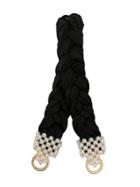 0711 Large Bead-embellished Handle - Black