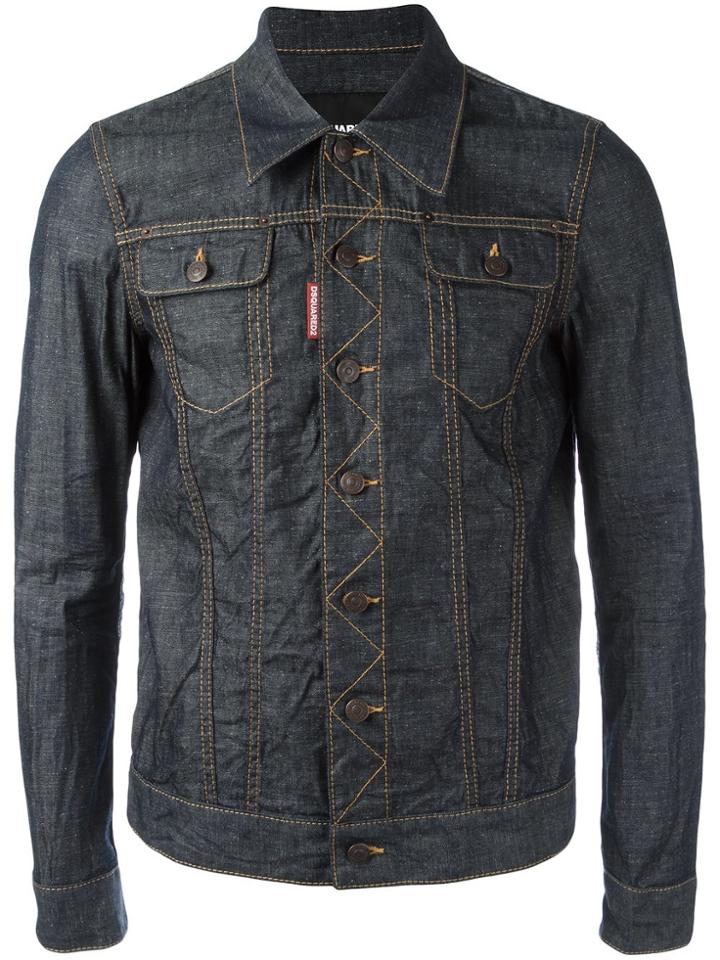 Dsquared2 Creased Denim Jacket - Blue