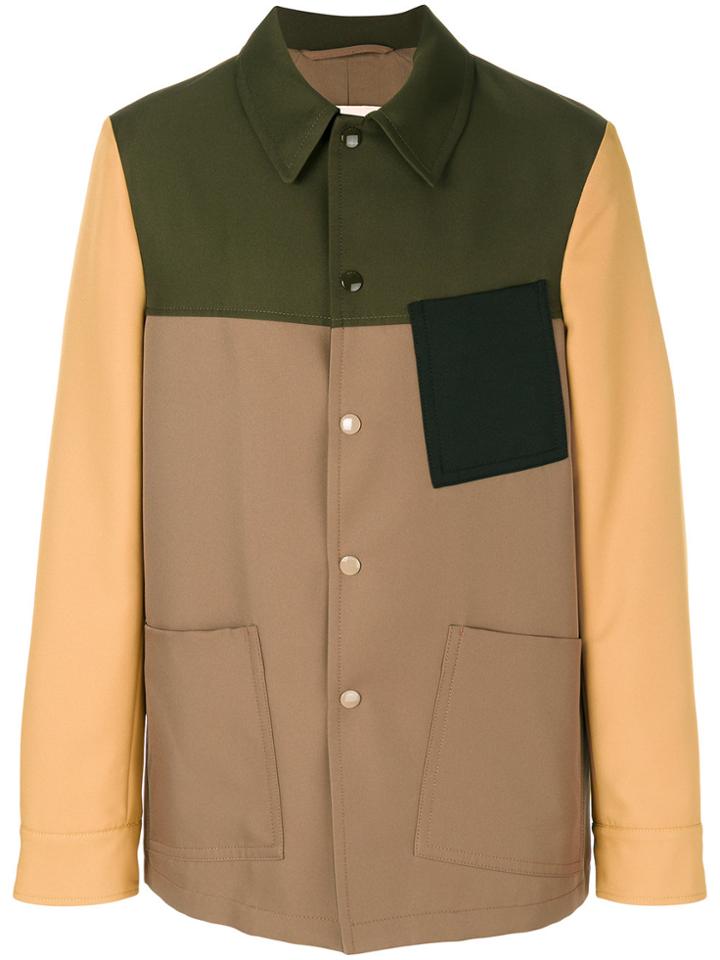Marni Panelled Shirt Jacket - Brown