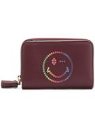 Anya Hindmarch Compact Wallet Rainbow Wink In Claret Circus - Red