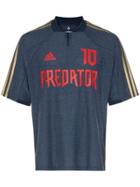 Adidas Predator Grandad Collar Football T-shirt - Blue