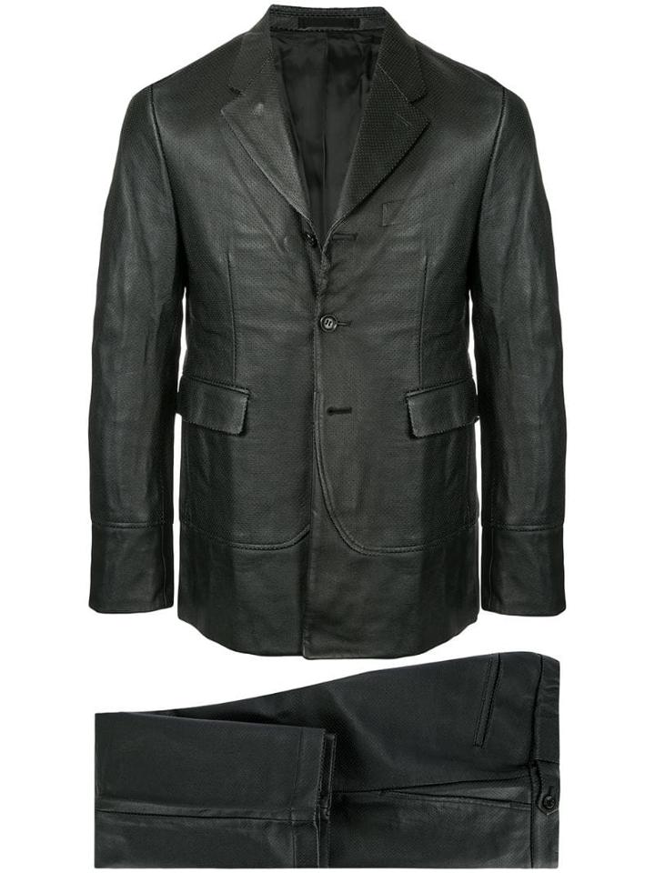 Comme Des Garçons Pre-owned Leather Effect Two-piece Suit - Black