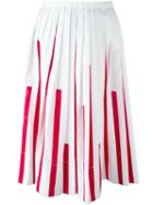 Io Ivana Omazic Bicolour Pleated Skirt, Women's, Size: 38, White, Cotton