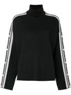Msgm Branded Roll-neck Sweater - Black