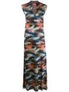 Missoni Zigzag-knit Sleeveless Maxi-dress - Blue